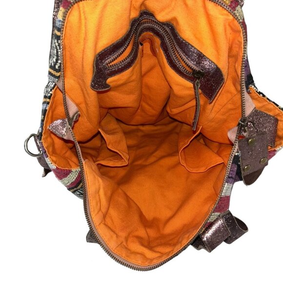 Roberta Roller Rabbit Freymann purple metallic orange woven stripes larg… - Picture 2 of 7